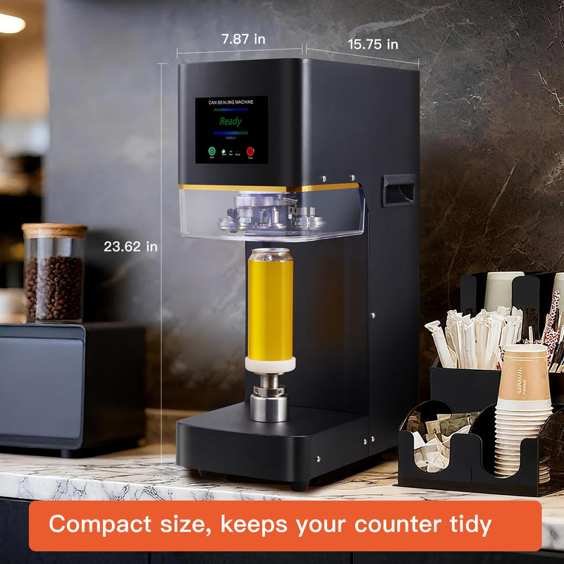 *Commercial Soda Can Sealer - 2.4-6.7 inch Height Adjustable, Automatic Can Sealer for Aluminum and Plastic Cans(White)