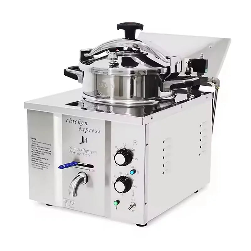 Commercial electric pressure fryer — countertop and floor-standing models, stainless steel