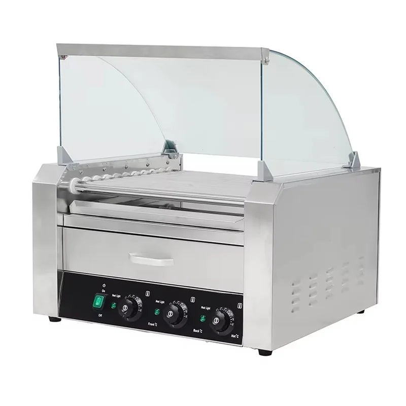 Commercial hot dog roller grill — stainless steel, electric, for convenience stores and concession stands