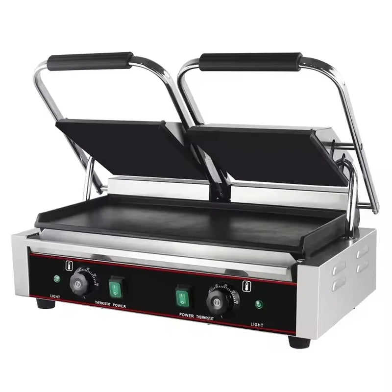 Commercial contact grills — electric panini, lava rock gas grill and shawarma rotisserie