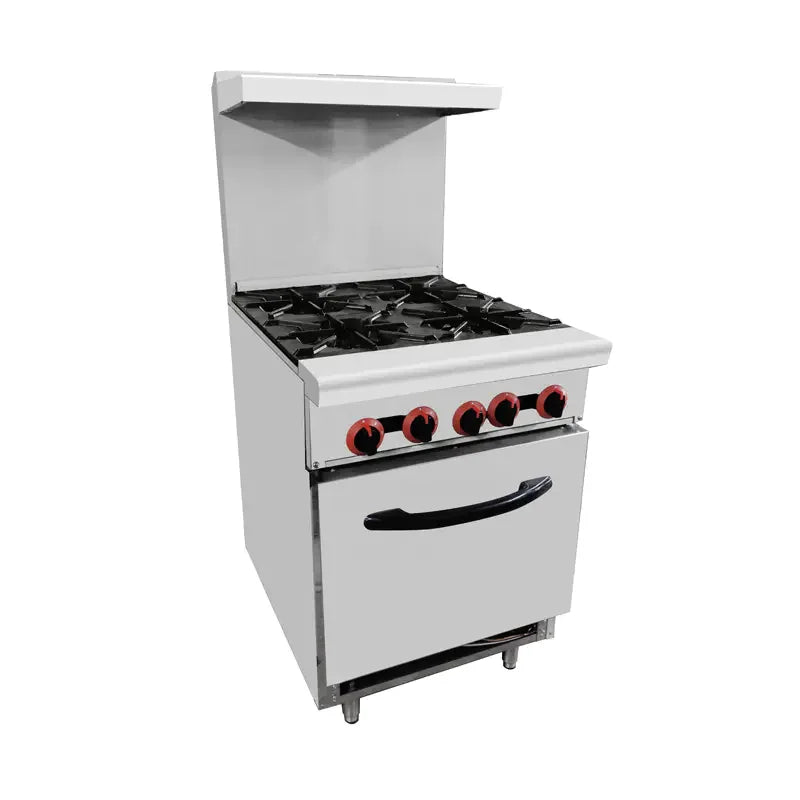 Commercial cook stoves — induction countertop, gas cabinet with oven, vertical wok stove