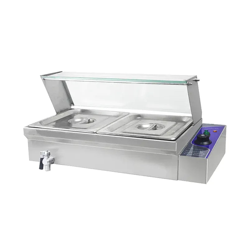 Commercial water-bath bain marie — GN pan compatible, stainless steel, multiple pan configurations for buffet and catering