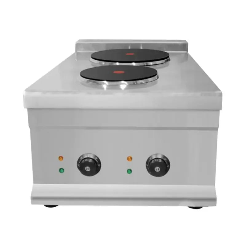 Commercial electric induction stove — countertop format, stainless steel, for gas-free kitchen installations