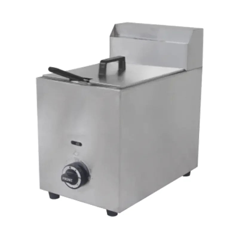 Commercial gas deep fryers — single and dual cylinder, countertop and floor-standing models, stainless steel