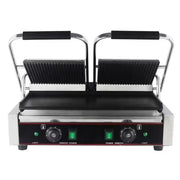 CHZ-810-2A double electric contact grill with ribbed and smooth plates