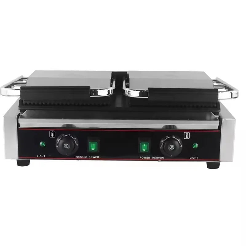 CHZ-810-2A double electric contact grill with ribbed and smooth plates