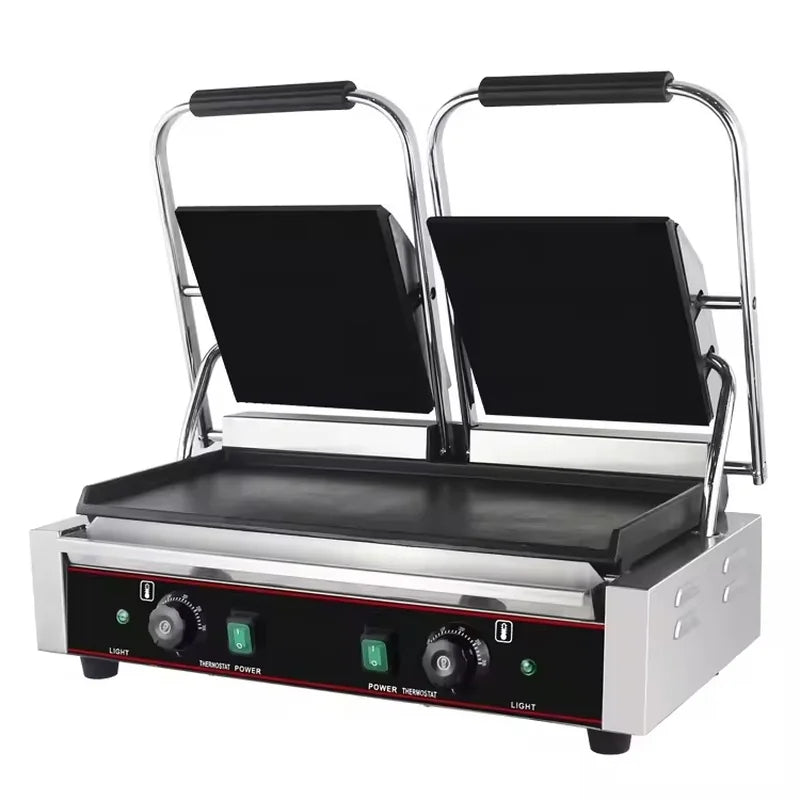 CHZ-810-2B double electric contact grill with smooth non-stick plates