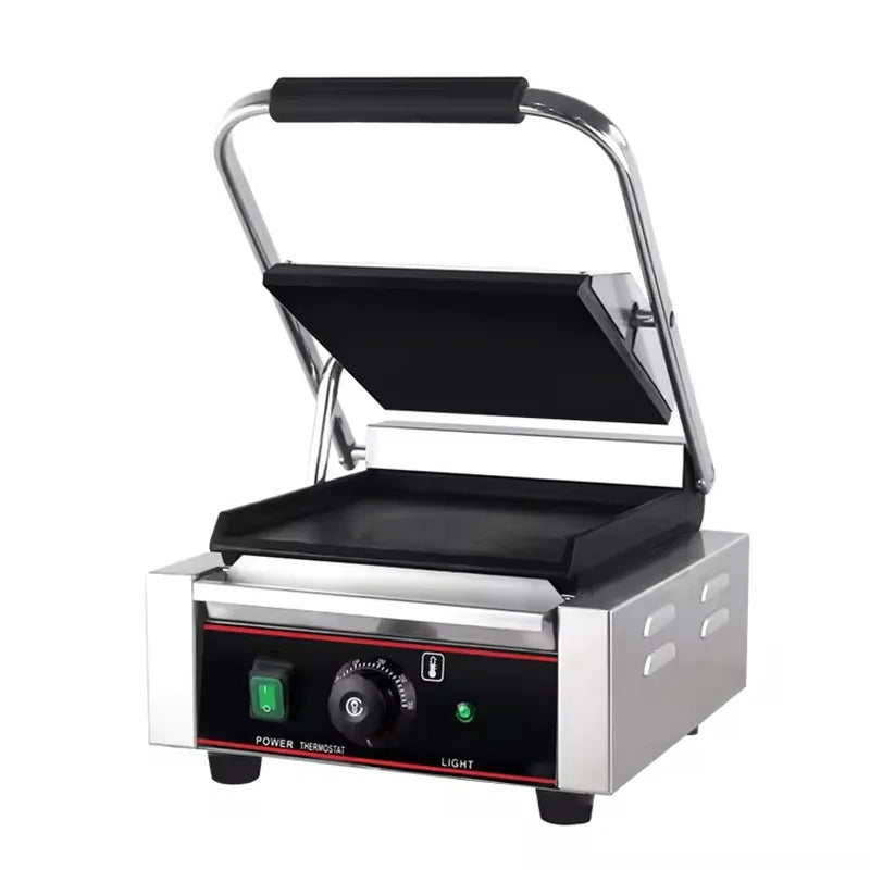 CHZ-810B electric contact grill with flat non-stick cast-iron plates