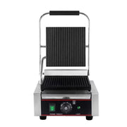 CHZ-810 electric contact grill with ribbed non-stick cast-iron plates