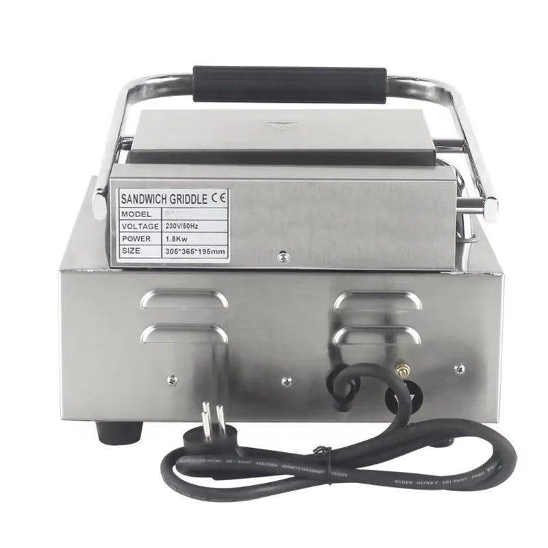 CHZ-810 electric contact grill with ribbed non-stick cast-iron plates