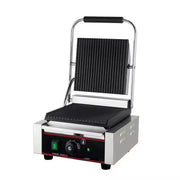 CHZ-810 electric contact grill with ribbed non-stick cast-iron plates