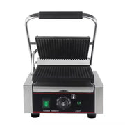 CHZ-810 electric contact grill with ribbed non-stick cast-iron plates