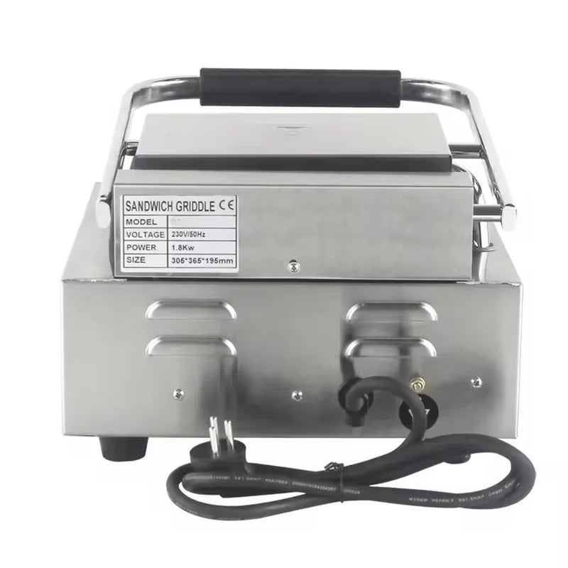 CHZ-810 electric contact grill with ribbed non-stick cast-iron plates