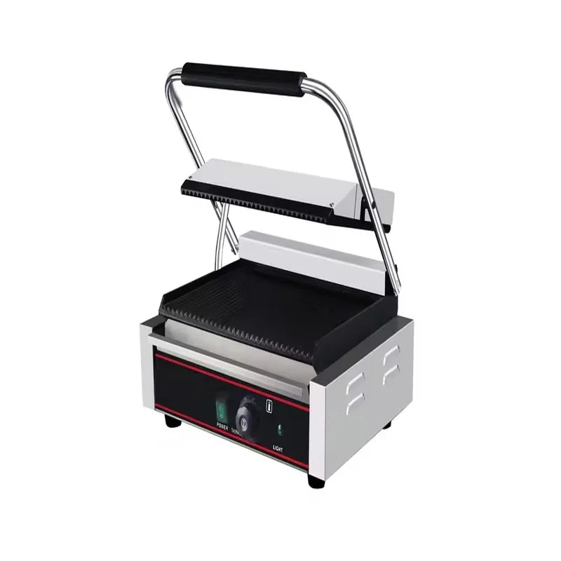 CHZ-820 portable electric contact grill with black non-stick iron plates