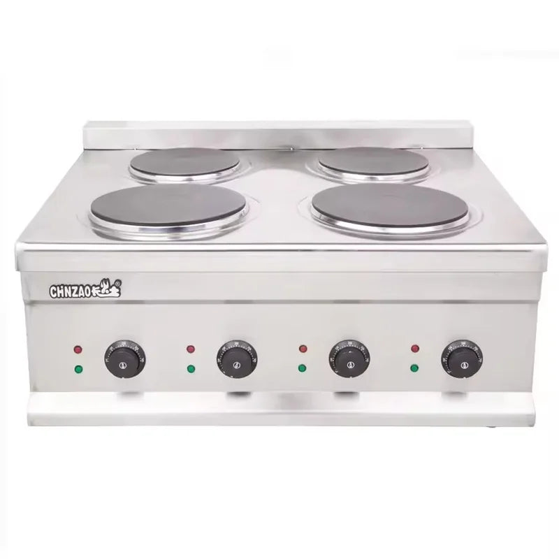 CHZ-4T commercial 4-burner electric stove stainless steel 10kW