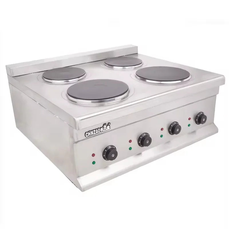 CHZ-4T commercial 4-burner electric stove stainless steel 10kW