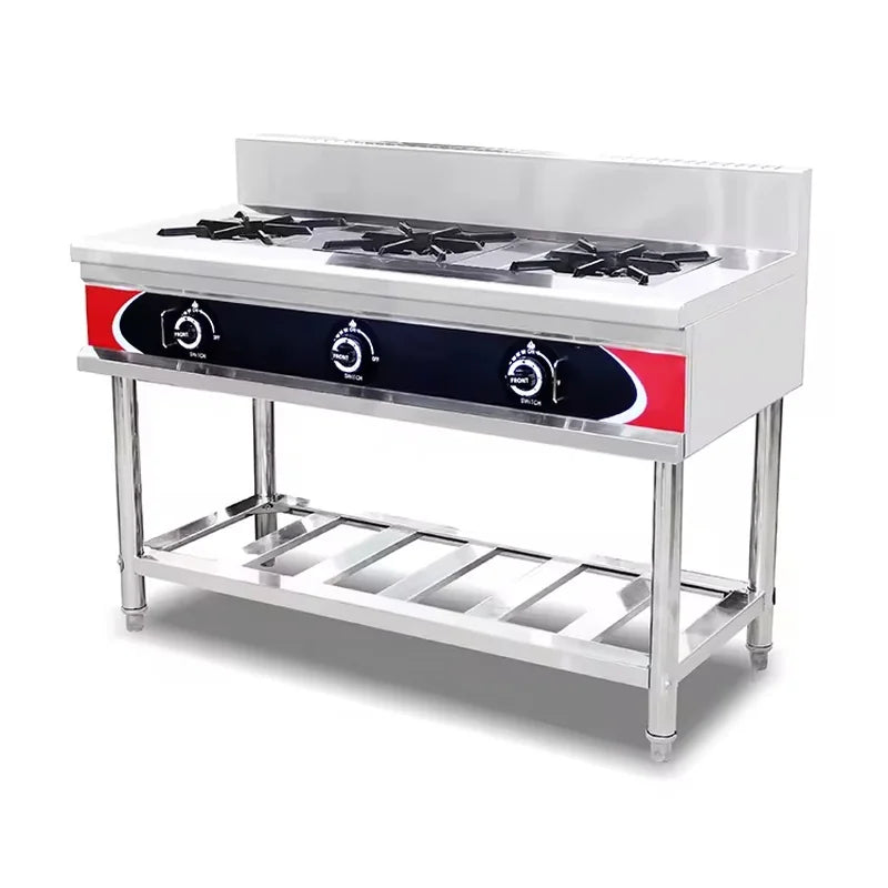 GZL-3W commercial 3-burner gas vertical cook stove stainless steel