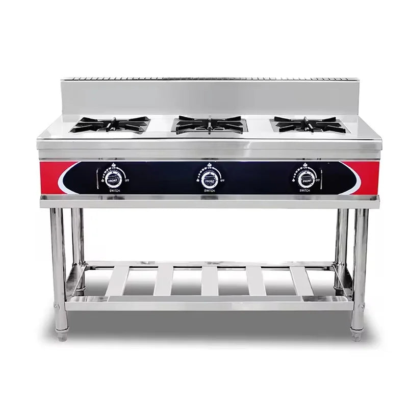 GZL-3W commercial 3-burner gas vertical cook stove stainless steel