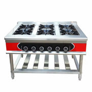 GZL-6W commercial 6-burner gas vertical cook stove stainless steel