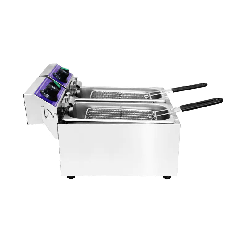 Deep Fryer Commercial Stainless Steel Electric with Double Basket Countertop DZL-062B DZL-082B