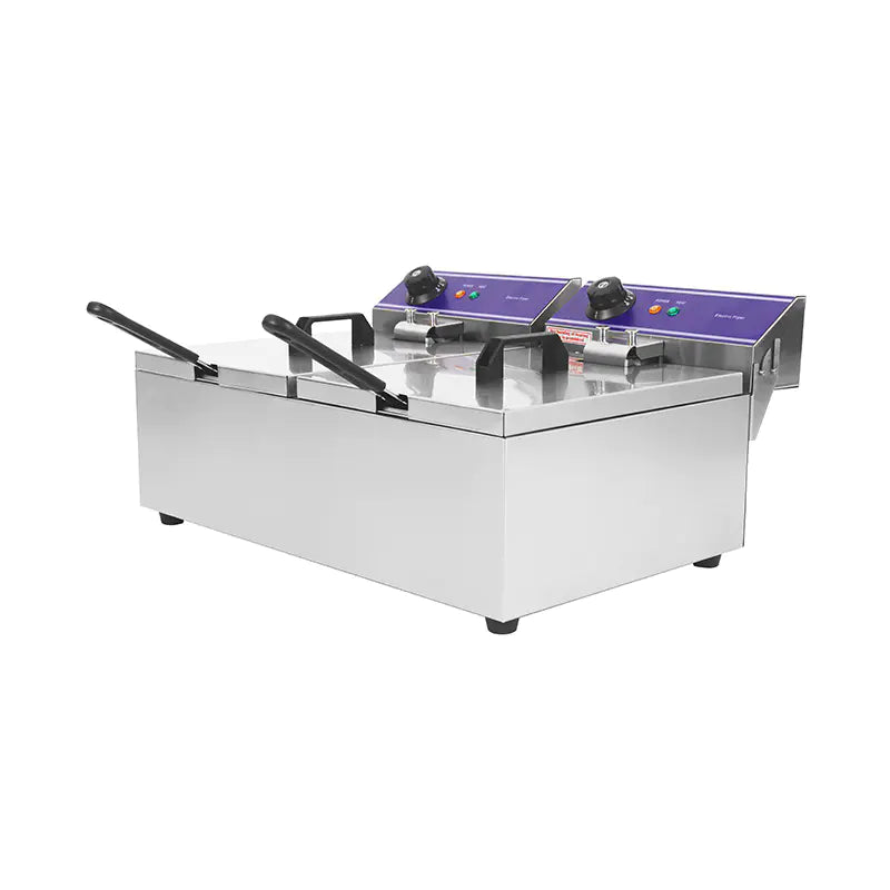 Deep Fryer Commercial Stainless Steel Electric with Double Basket Countertop DZL-062B DZL-082B