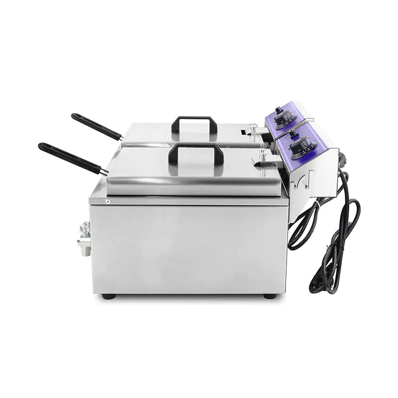 Deep Fryer Commercial Stainless Steel Electric with Double Basket Countertop DZL-8L DZL-20L