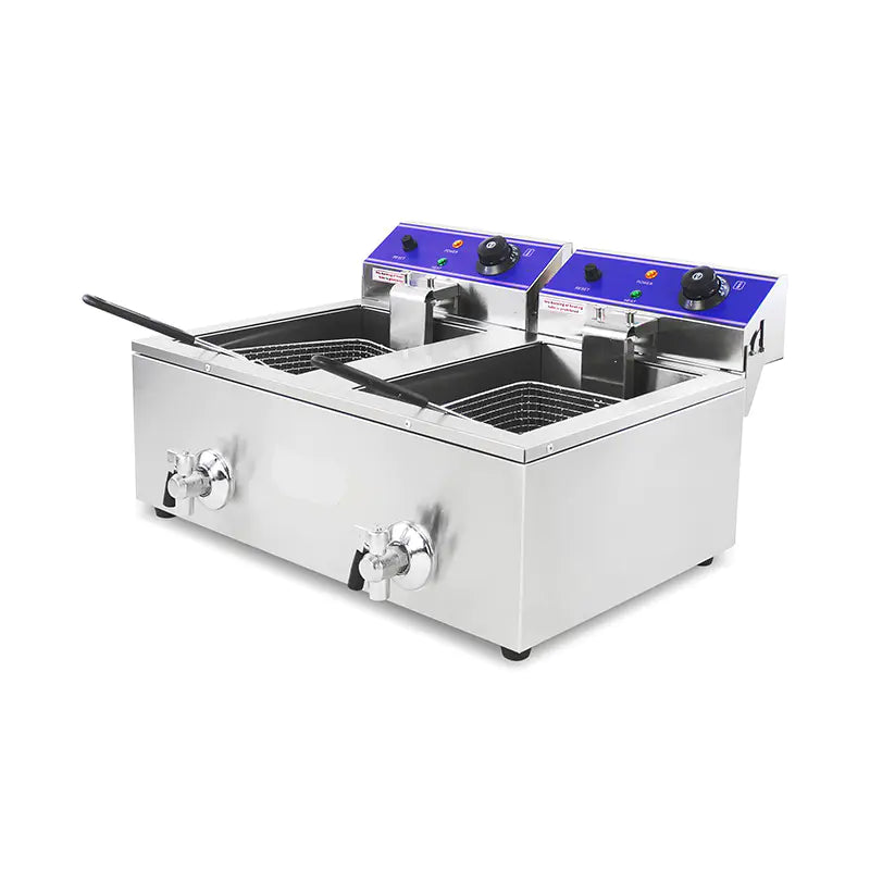 Deep Fryer Commercial Stainless Steel Electric with Double Basket Countertop DZL-8L DZL-20L