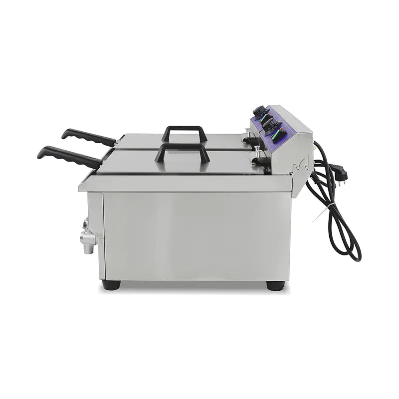 Deep Fryer Commercial Stainless Steel Electric with Double Basket Countertop DZL-8L DZL-20L
