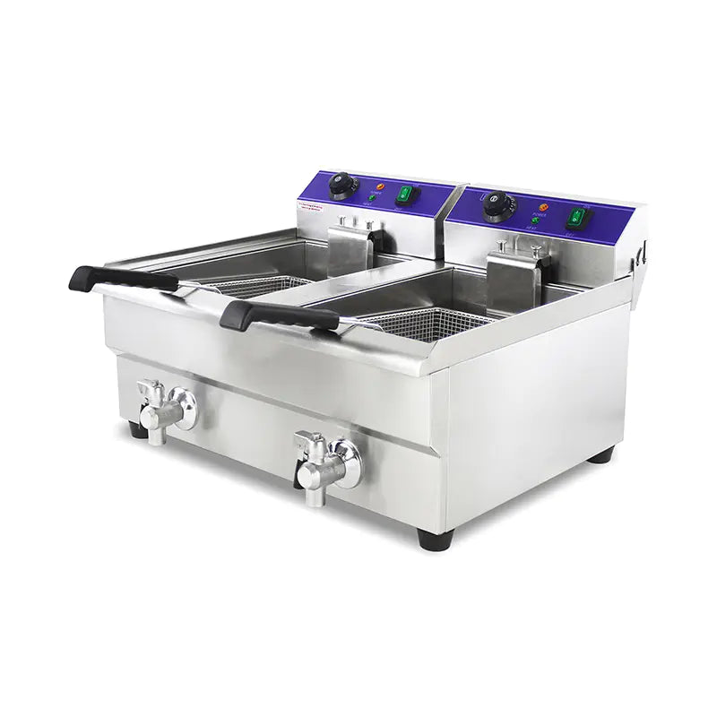 Deep Fryer Commercial Stainless Steel Electric with Double Basket Countertop DZL-8L DZL-20L