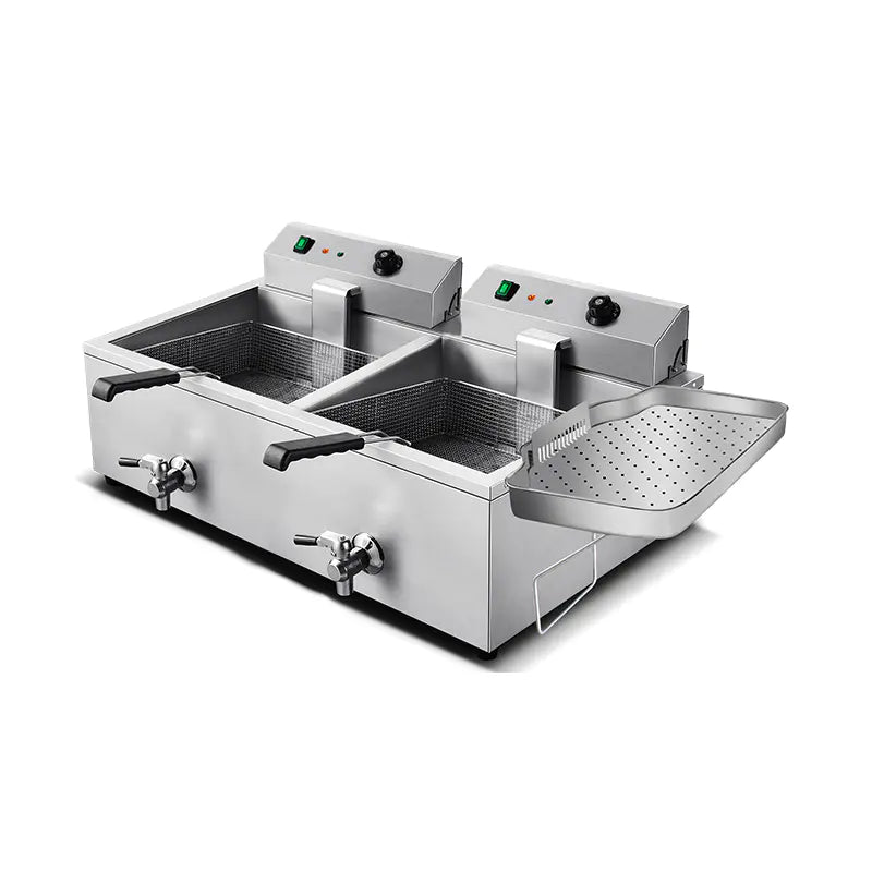 Deep Fryer Commercial Stainless Steel Electric with Oil Drainer Countertop DZL-400 DZL-800