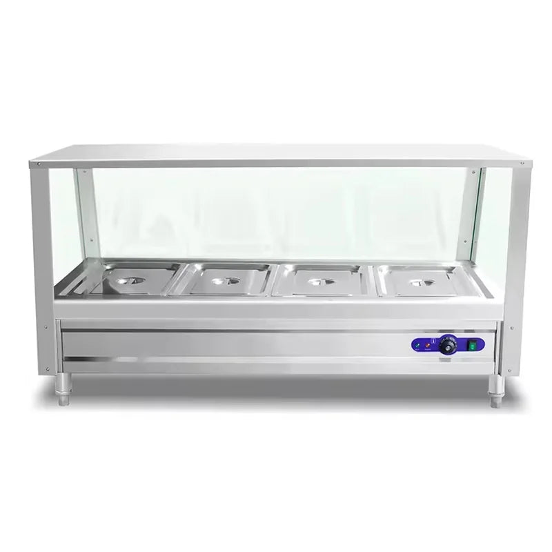CHZ-4W-T floor-standing 4-pan electric bain marie, stainless steel
