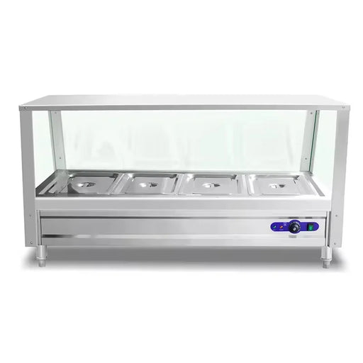 CHZ-4W-T floor-standing 4-pan electric bain marie, stainless steel