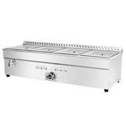 QRTC-4H gas-heated bain marie buffet food warmer, stainless steel