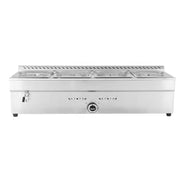 QRTC-4H gas-heated bain marie buffet food warmer, stainless steel