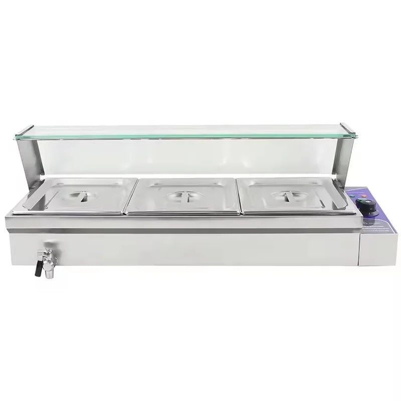 RTC-3H 3-pan countertop electric bain marie, stainless steel