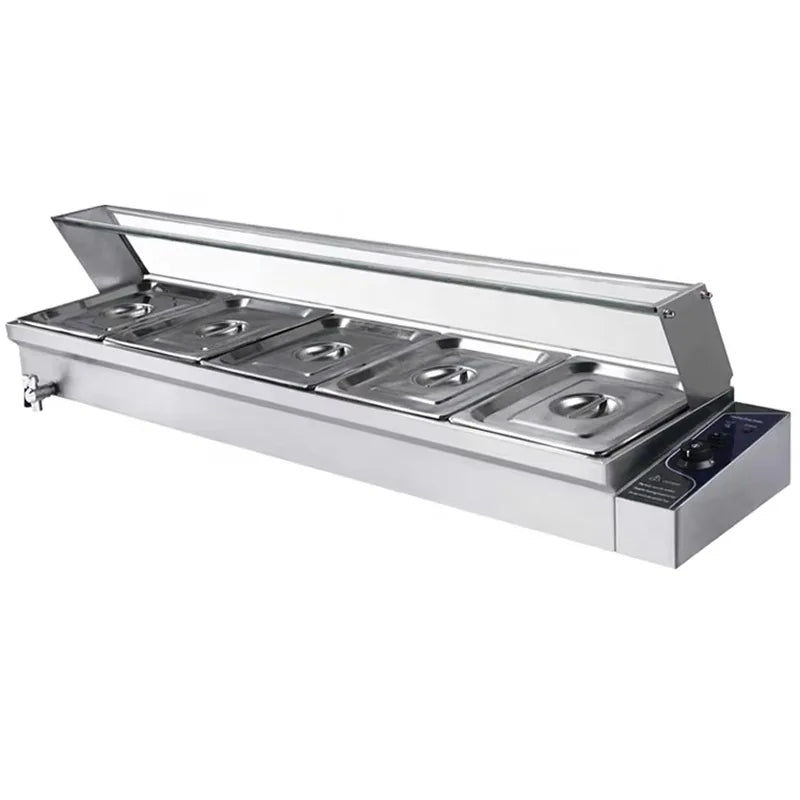 RTC-5H 5-pan countertop electric bain marie, stainless steel