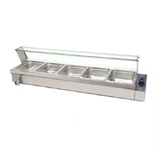 RTC-5H 5-pan countertop electric bain marie, stainless steel