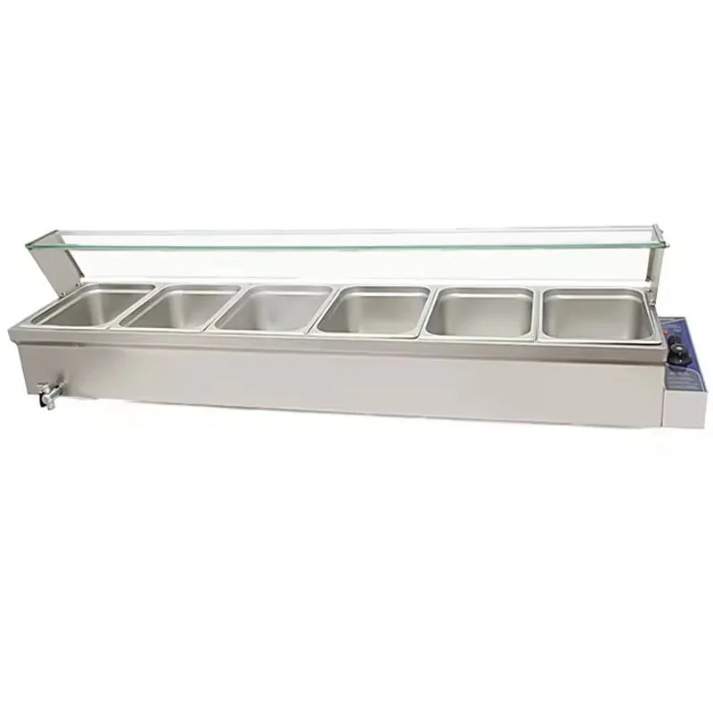 RTC-6H 6-pan countertop electric bain marie, stainless steel