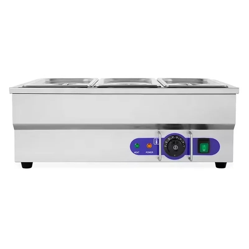 SB-2T-3 3-pan countertop electric bain marie, stainless steel