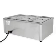 SB-2T-3 3-pan countertop electric bain marie, stainless steel