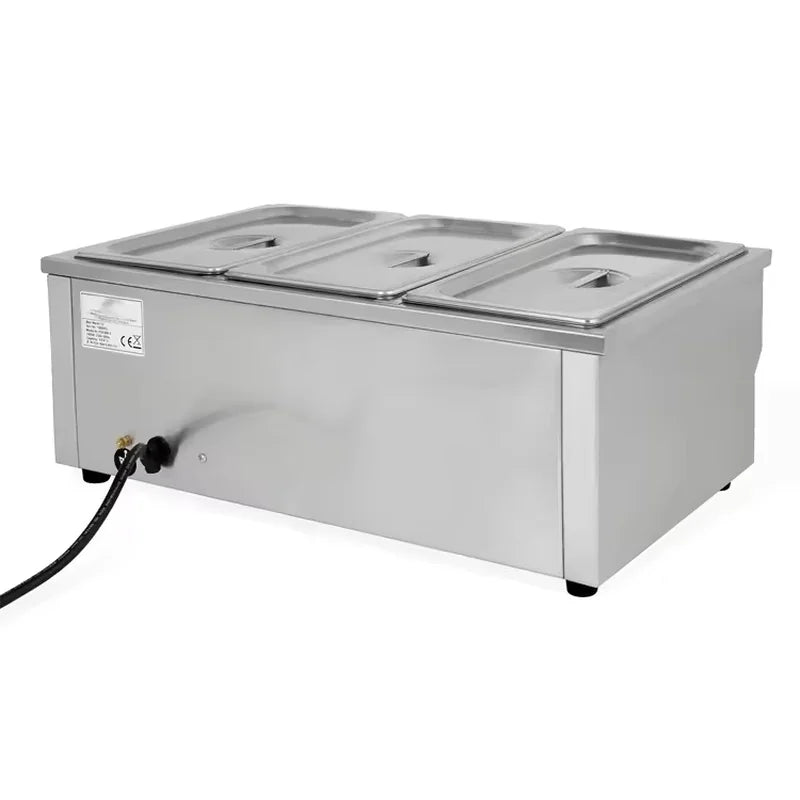 SB-2T-3 3-pan countertop electric bain marie, stainless steel