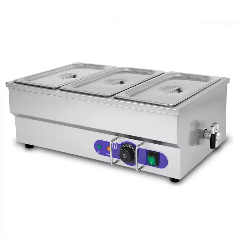 SB-6T(1/3) 9-pan countertop electric bain marie, stainless steel