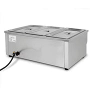 SB-2T(1/3) 3-pan countertop electric bain marie, stainless steel
