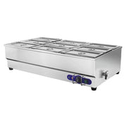 SB-6T(1/3) 9-pan countertop electric bain marie, stainless steel