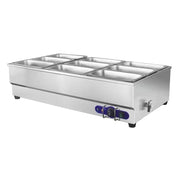 SB-6T(1/3) 9-pan countertop electric bain marie, stainless steel