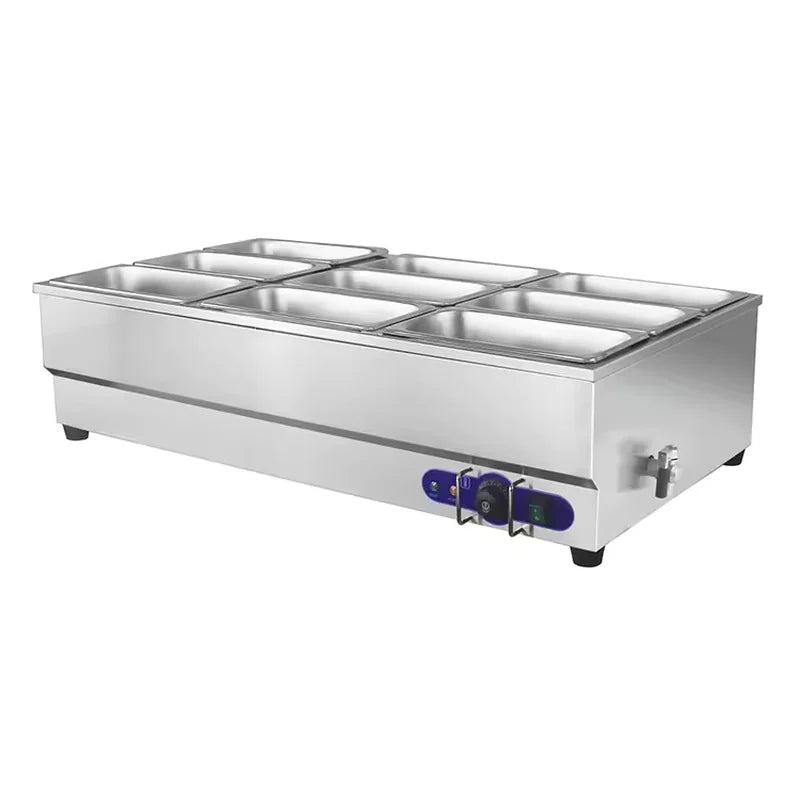 SB-6T(1/3) 9-pan countertop electric bain marie, stainless steel