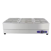 SB-6T(1/3) 9-pan countertop electric bain marie, stainless steel