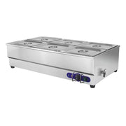 SB-6T 6-pan countertop electric bain marie, stainless steel