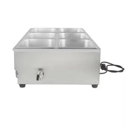 SB-6T 6-pan countertop electric bain marie, stainless steel