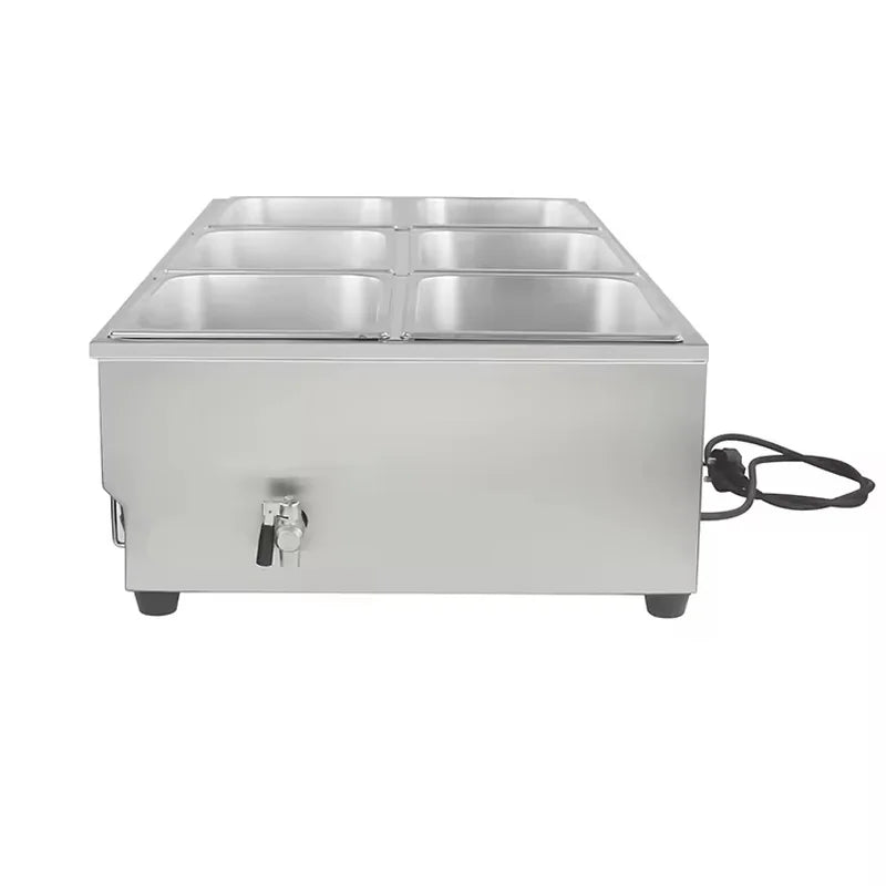 SB-6T 6-pan countertop electric bain marie, stainless steel